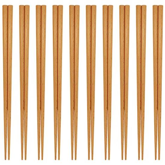 Made in Dishwasher Wakasa Lacquer Natural Set of Japan, Safe, Chopsticks, Wood, 10, 22.5cm