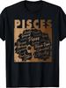 Graphic TShirt for Women Featuring The Pisces Zodiac Sign a Completely LooseFitting Black Top with S And Round Neck Showcasing Pisces Characteristics