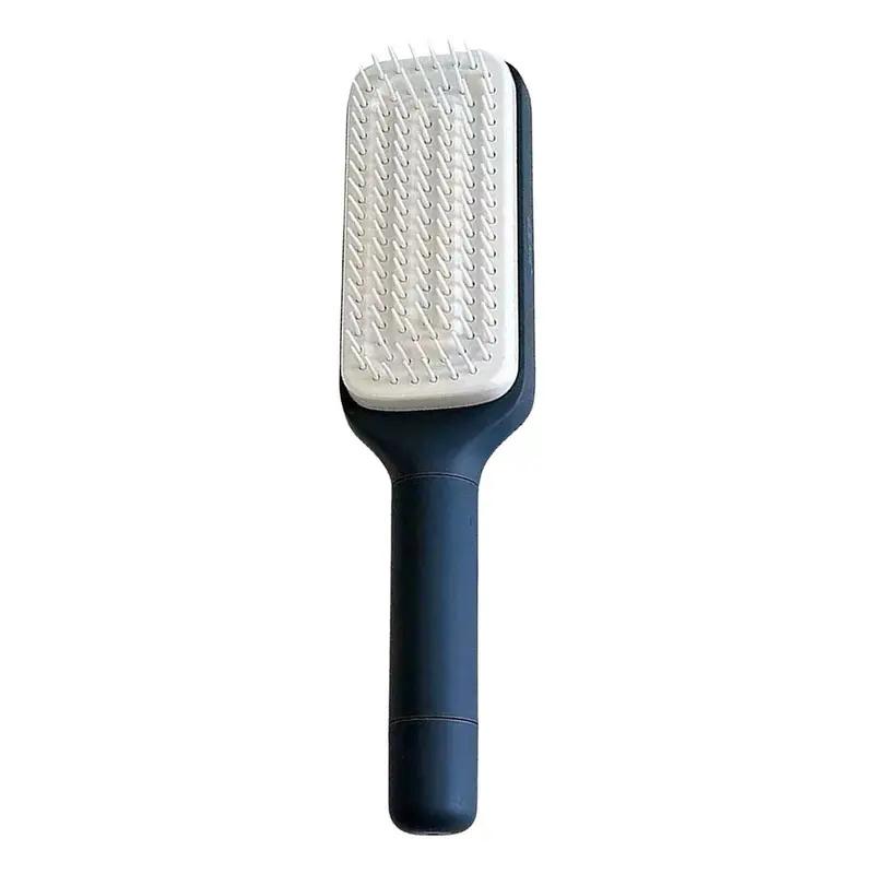 BEPAN Automatic Cleaning Rotating Lifting Comb Rotate Lifting Self Cleaning Hairbrush Anti-Static Brush Comb Retractable Massage Comb серый