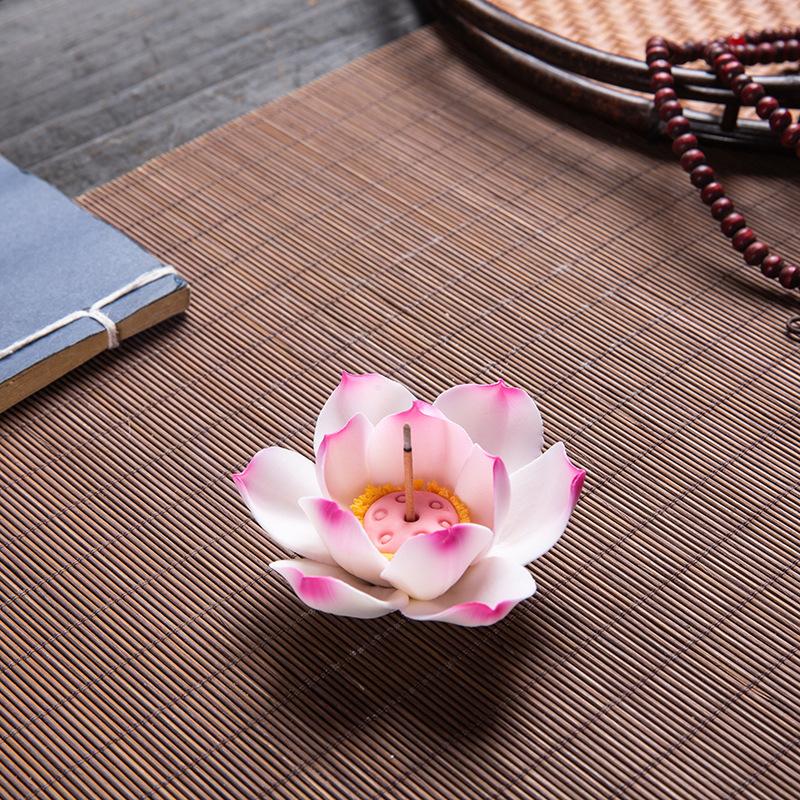 Ceramic Lotus Incense Burner Home Decor Incense Burner Stick Holder Buddhist Aromatherapy Incense Censer Use In Office Teahouse