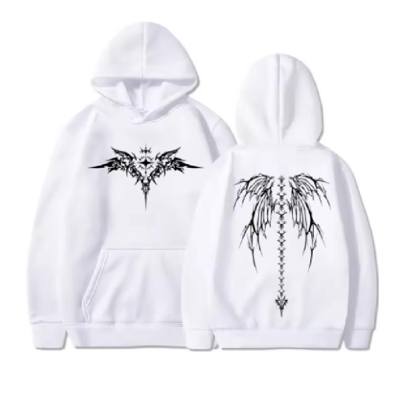 2025 popular wing print hoodie men's long sleeved fashionable sportswear unisex fashionable new street clothing casual