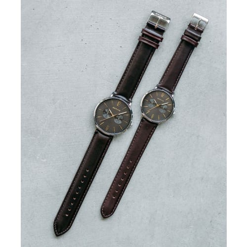 BERING Men's & Women's (Unisex) Watch, Japan Exclusive, Brown Calf Leather & Silver Stainless Steel with Mesh Strap, Sapphire Crystal, Changes 14236-0