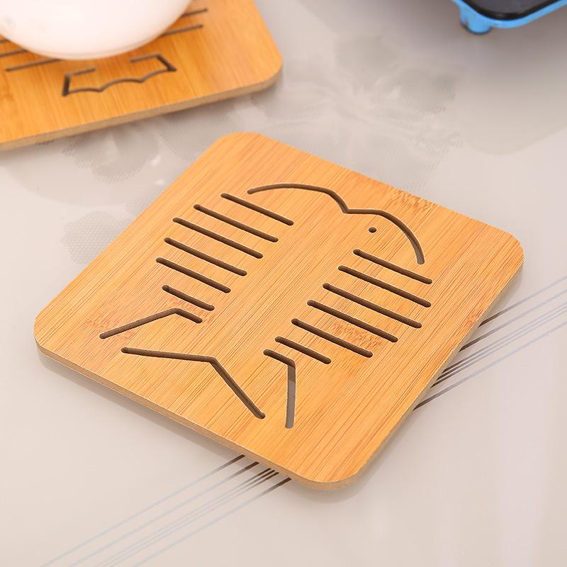 Creative Hollow Non-slip and Anti-scalding Pad Wooden Insulation Pad Dining Table Tea Set