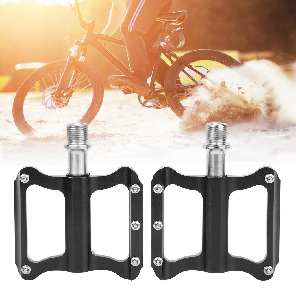 Road Bike   Flat Pedal Aluminum Alloy Non-Slip   Pedal Bike Accessory(Red )