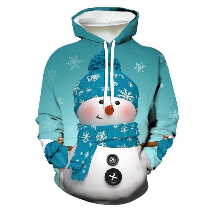 3D Snowman Cartoon Hoodie: Unisex Loose-Fit Sweatshirt for Spring & Autumn 2025