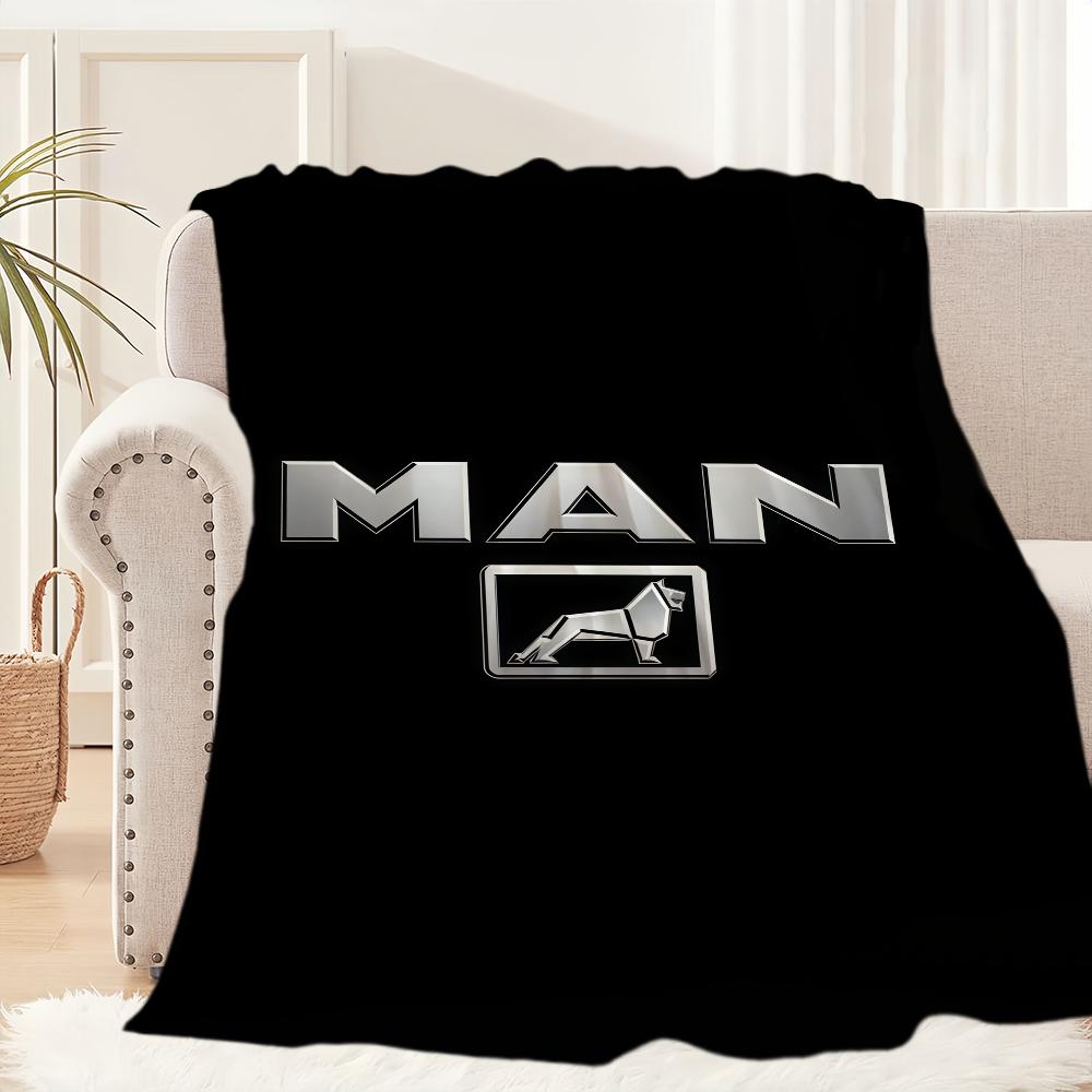 

M-Man T-Truck-ES Логотип Модна ковдра Ковдра для дивана Софи Подорожей Дому Пікніка Фланелева ковдра подарунок на день народження Тепла Зручна 30x40in