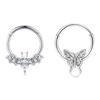 2 Stück 16G Edelstahl Schmetterlingsscharnier Septumring BCR Hufeisen Knorpel Daith Helix Rook Muschel Piercing Schmuck