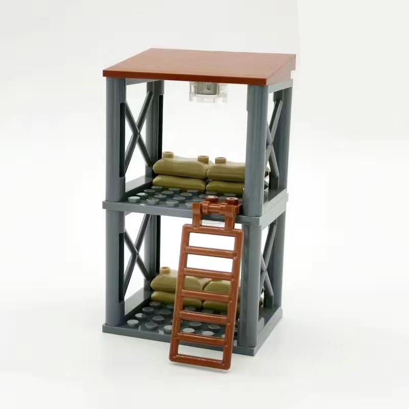 

WW2 Военная Униформа MOC сцена войны Sentinel Tower Kit строительные блоки массив армейский советский солдат США фигурки кирпичи кукла детские игрушки No Battery