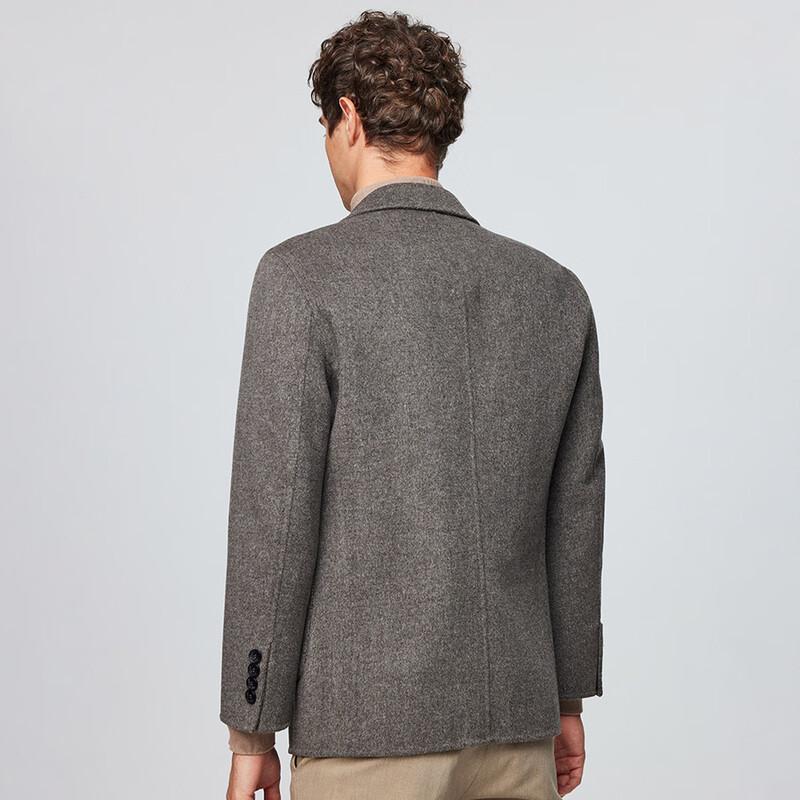 Hodo Men's Luxury Wool Blend Double-Faced Short Coat