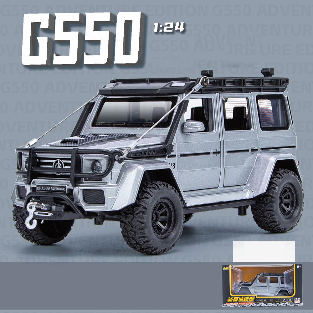 Model de mașină Benz G550 la scară 1/24 de jucărie, mașină de jucărie cu tragere înapoi cu sunet și lumină pentru copii, copii mici, băieți, fete, colecție de cadouri