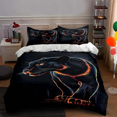 Black Panther Illustration. Bedding Duvet Cover Sets Duvet Covers Pillowcases Gifts (1 * Duvet Cover 2 * Pillowcases, Without Duvet Insert)