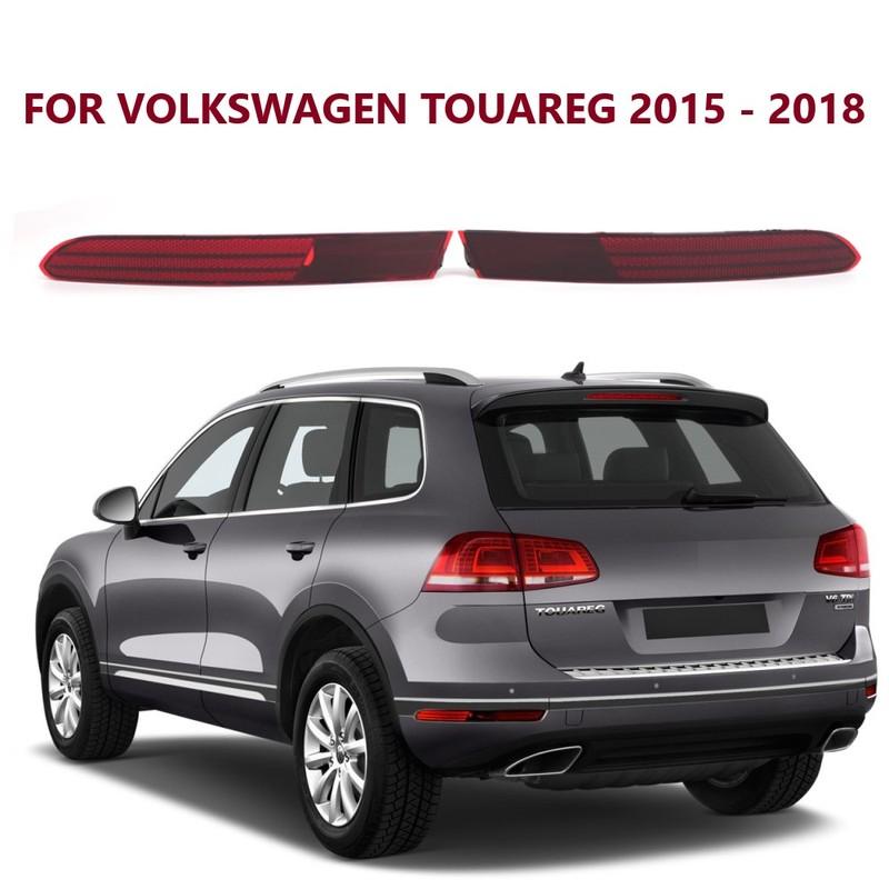 Red Car Rear Bumper Reflector Light Brake Turn Signal Lamp For VOLKSWAGEN TOUAREG 2015 2016 2017 2018 7P6945701K 7P6945702G