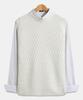 Topboy Regular Fit Barbed Wire Round Knit Vest Ivory