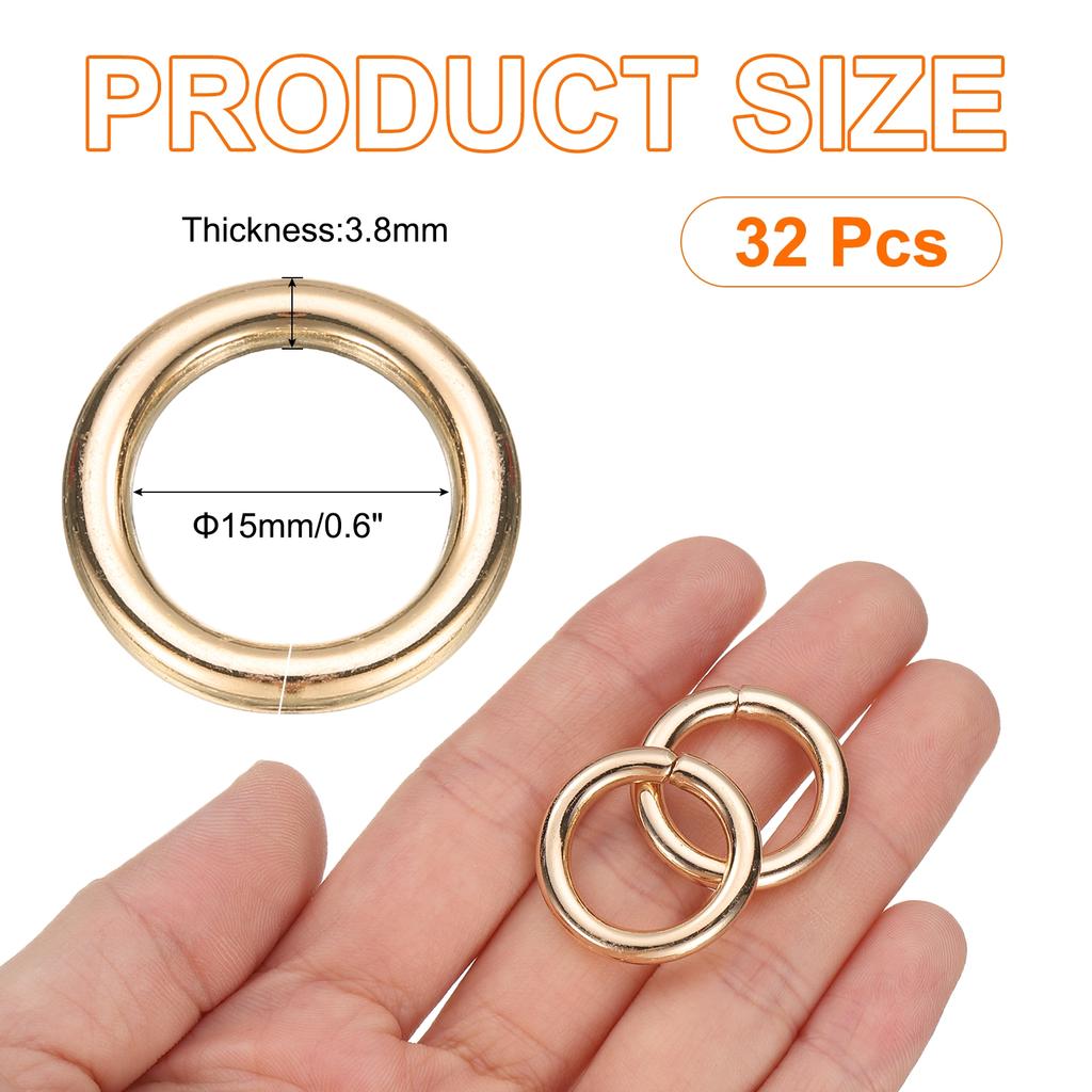 32pcs O Ring Buckle Zinc Alloy Opening O-Rings Clasp Clips for Crafts Keyrings Bags Straps Belts DIY Accessories