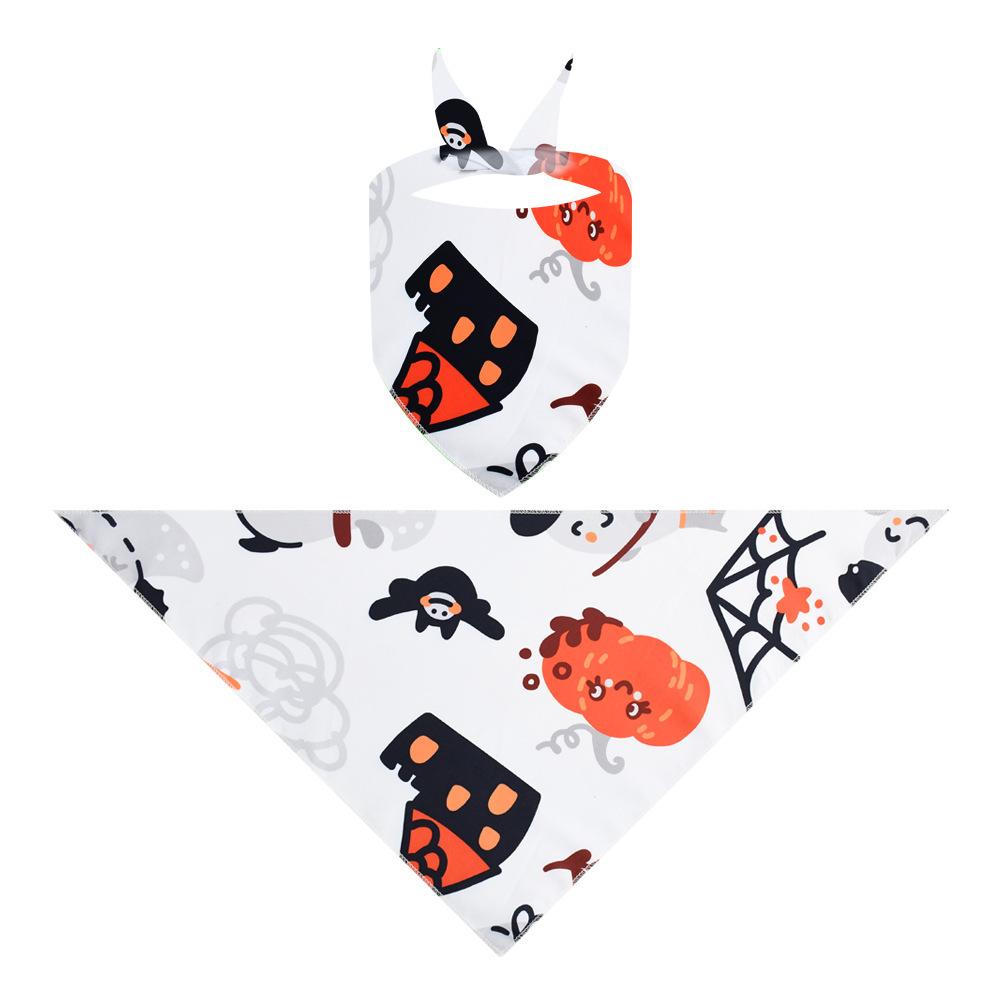 Halloween Pet Bandana Triangle Bib For Cats And Dogs Adjustable Collar Scarf Printed Neck Accessories Puppy Kitten Costume Decor