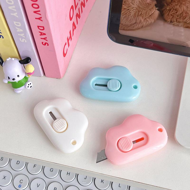 Cute Cloud Shape Mini Portable Utility Knife Paper Cutter Cutting Paper Razor Blade Office Stationery Cutting Supplies