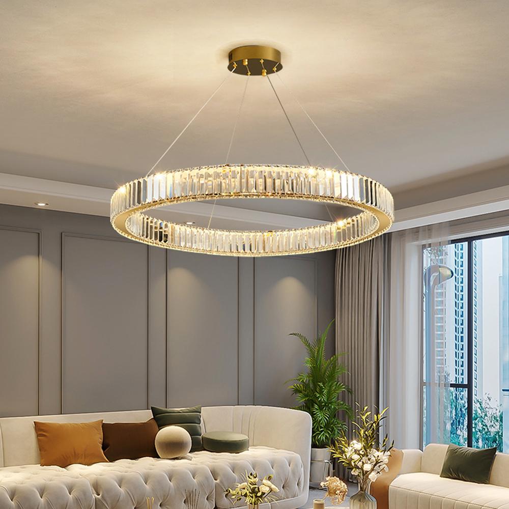 Nordic LED Pendant Lights Modern Crystal Chandelier for Living Room Bedroom Home Decor Hanging Lamp Luster Lighting Fixtures