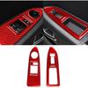 Painel de Controle do Botão do Interruptor do Vidro Elétrico do Carro Capa Decorativa Adesivo de Acabamento Fibra de Carbono Vermelha 3K Real Acessórios Internos Automotivos Compatível com Dodge