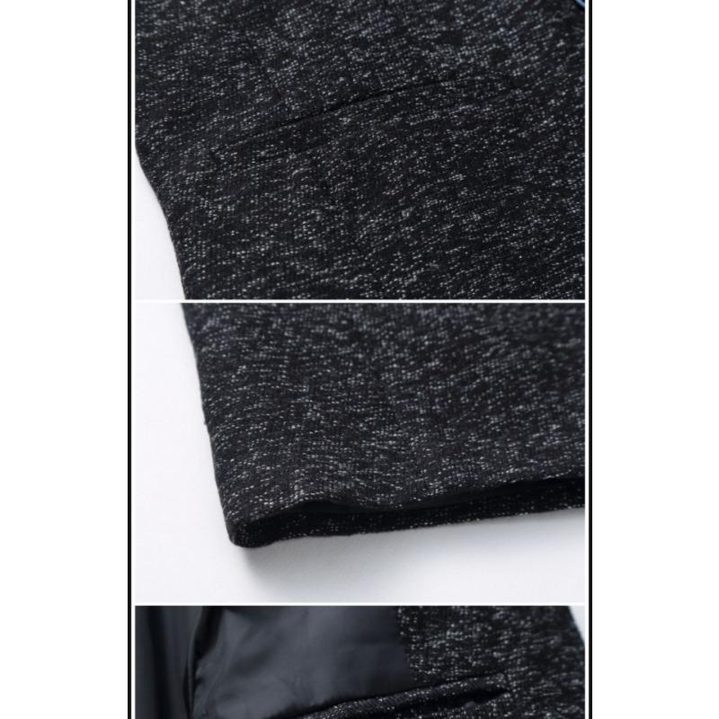 Herren Schlanke Passform Stehkragen Mehrknöpfig Lässiger Blazer Anzugjacke