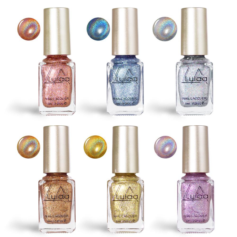 Laser Nail Polish Set Shiny Sequins No-bake Nail Polish Nail Art Supplies