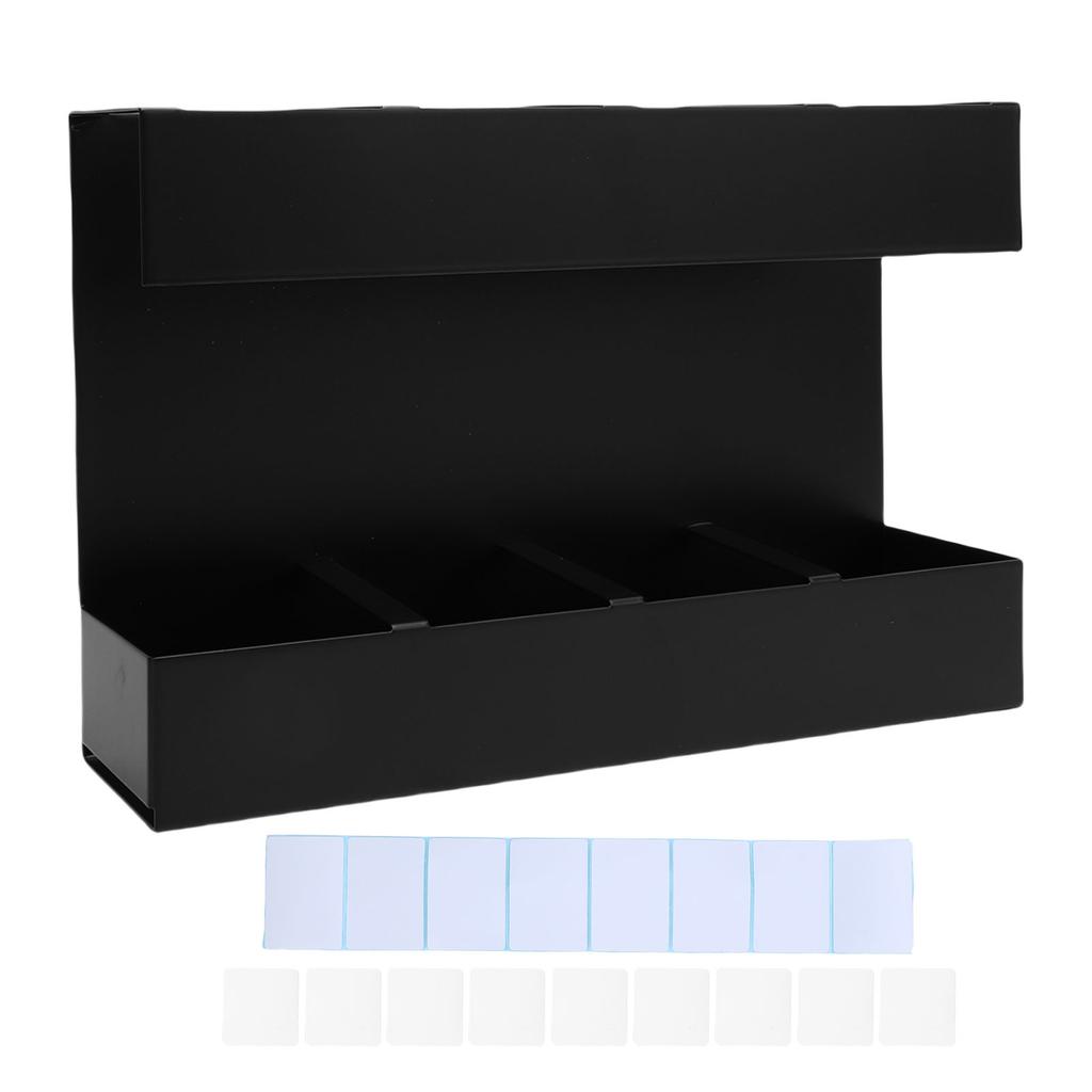 Strohhalmhalter Stäbchen Organizer 4 Fächer Strohhalmspender mit doppelseitigem Klebeband Etikettenaufkleber für