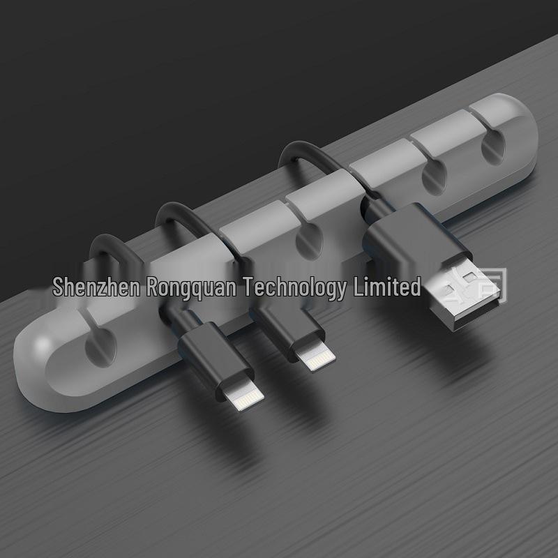 Self-Adhesive Silicone Cable Organizer and Desktop Wire Management Holder