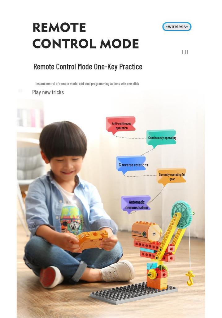 Feile Large Particle Gear Linkage Motor Remote Control Building Blocks for STEM Education