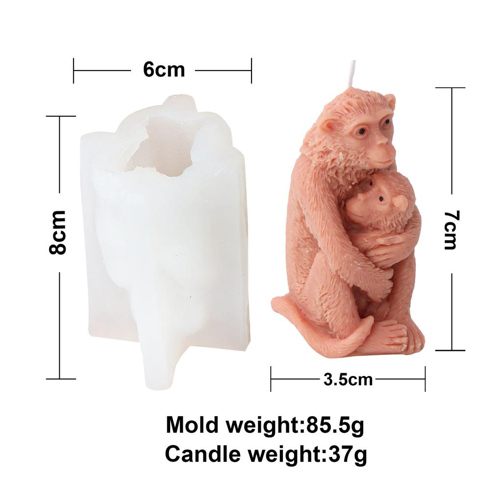 3D Cute Stacked monkey candle silicone mold lovely animalcake chocolate silicone mold rabbit tortoise bear resin silicone mold