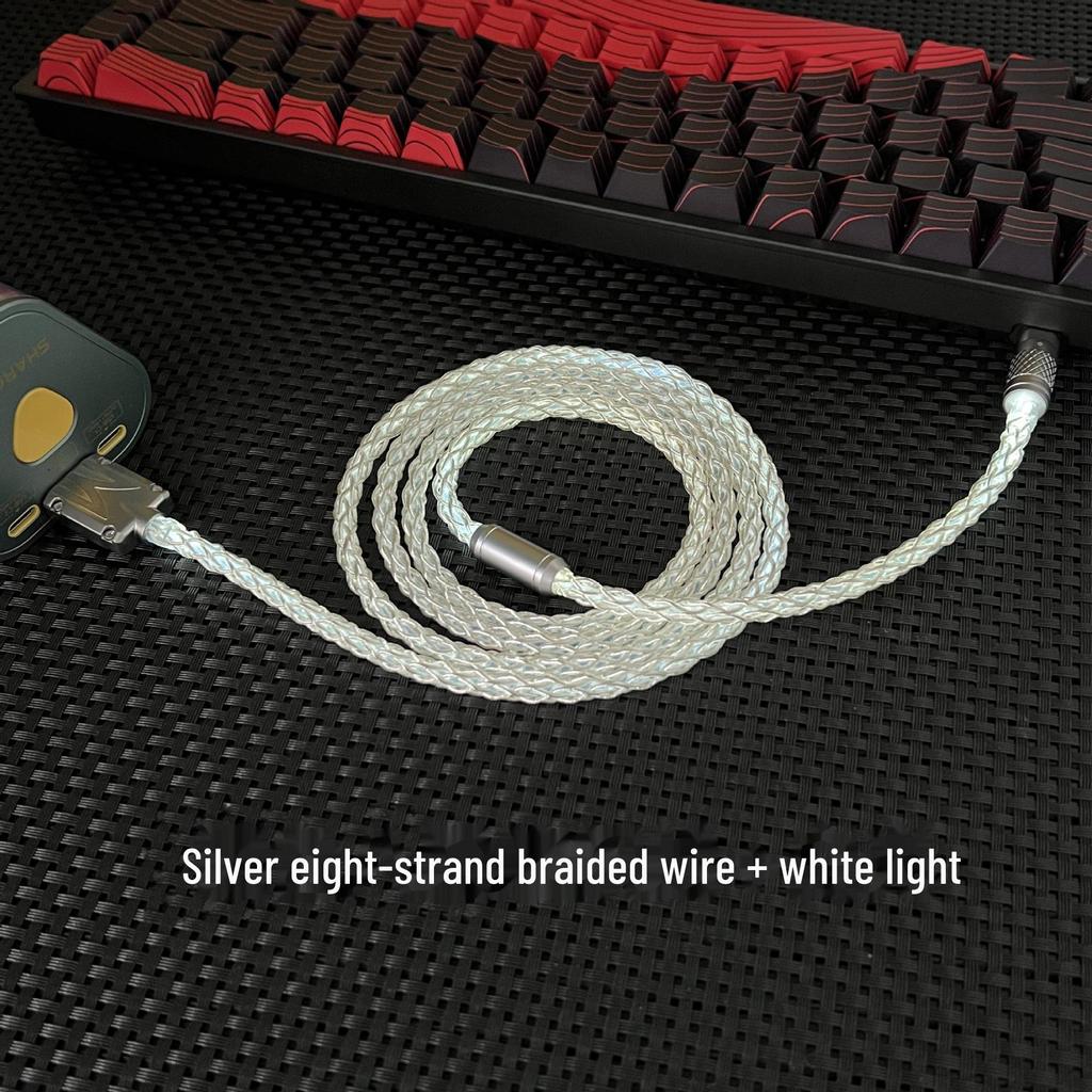 Benutzerdefiniertes DIY Handgefertigtes USB-C Weißlicht Magnetisches Mechanisches Tastatur Ladekabel für 8K Gaming