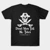 Men Black Print T-shirt Dead Men Tell No Tales (White Design) No-Cut Transfer Paper Print Cotton Tshirt