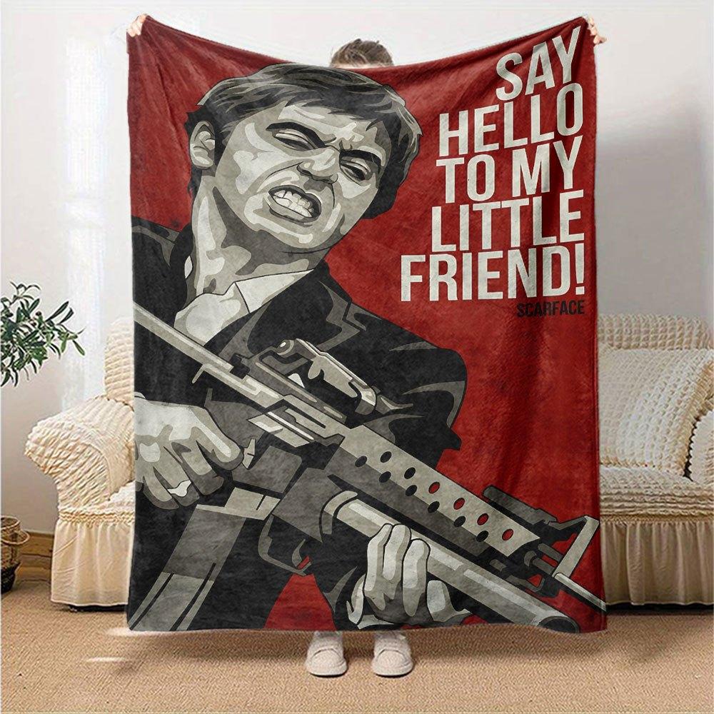 1pc Scarface 1 Blanket Soft Warm Throw for Home, Office, Travel All Season Cozy Bedding Gift, Office Cozy Accessory