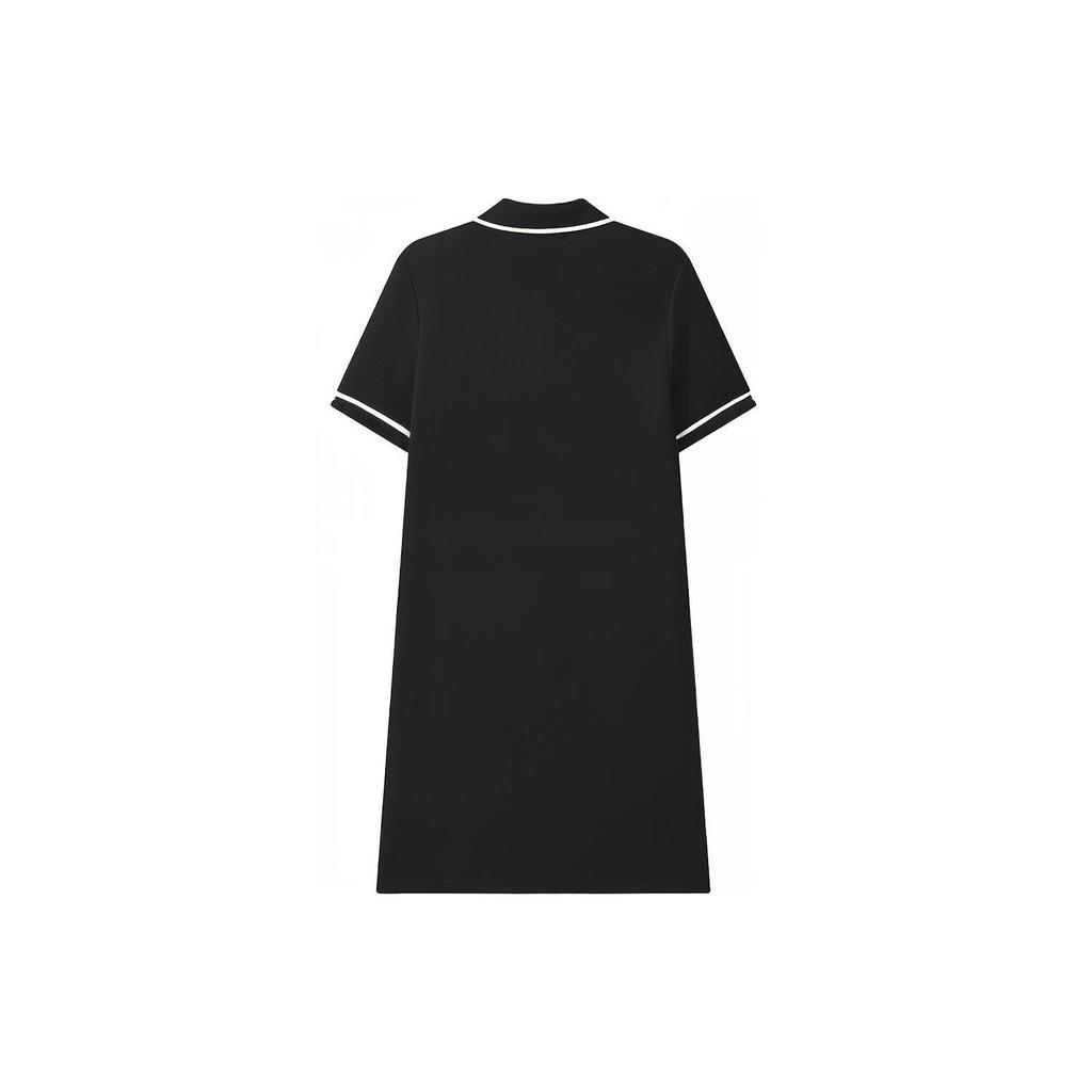 FILA 2023 Mid-Length Casual Polo Dress Women Dresses Black F51W328301FBK