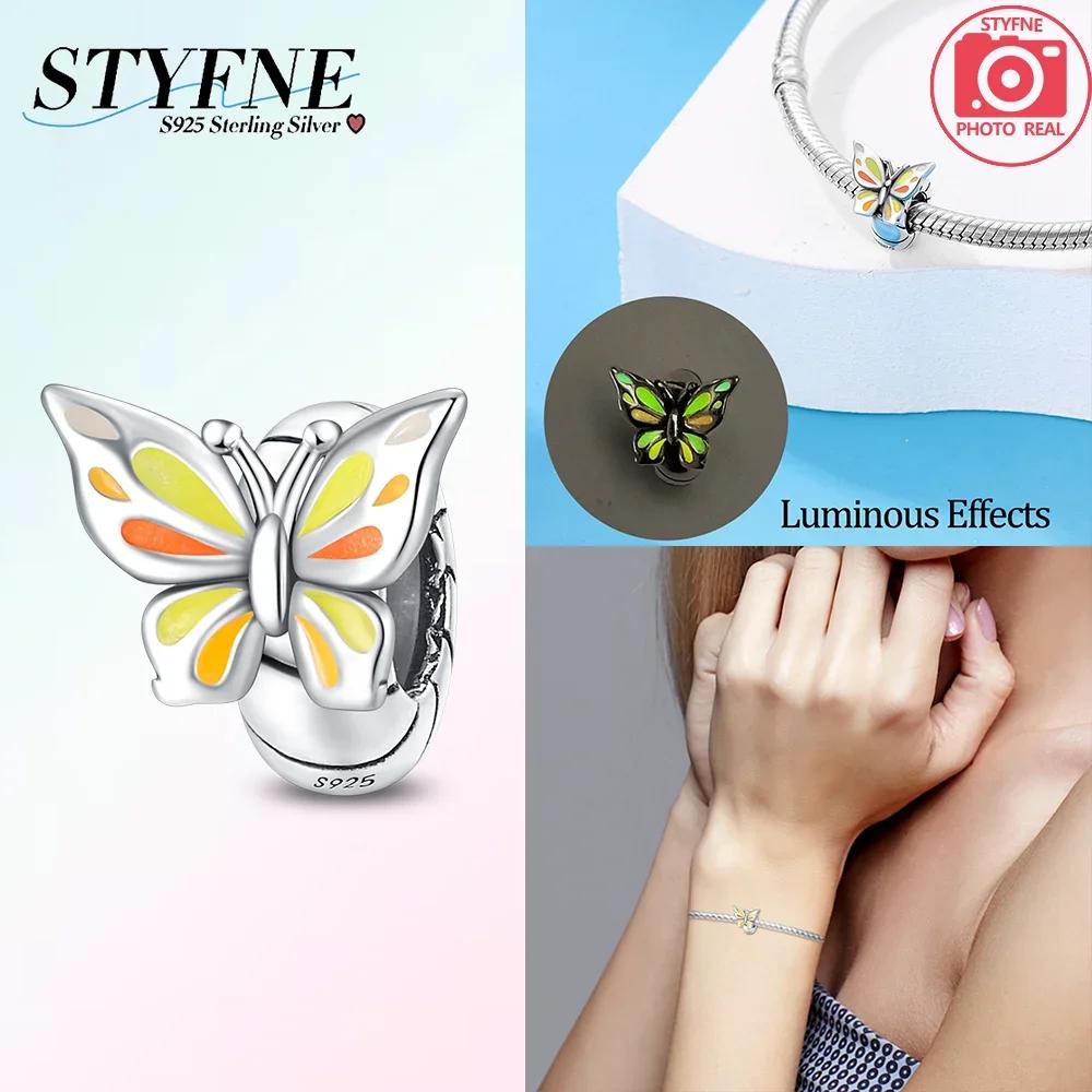 Earrings Woman Original Butterfly Cat Paw Star Moon Glowing Color Spacer Copper Beads Fit Bracelets Diy Fine Jewelry Gifts