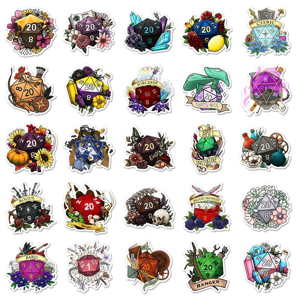 10/30/50pcs Game Dragon Dice Cartoon Stickers Cool Graffiti Decals Decorative Suitcase Phone Motorcycle Waterproof Sticker Toys
