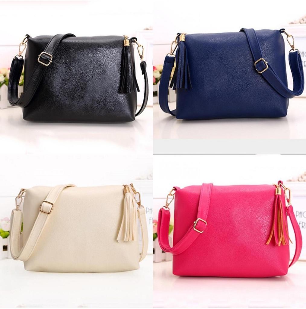 Colorful Pu Leather Women's Cross Body Bag With Tassels Small Size For Everyday Use