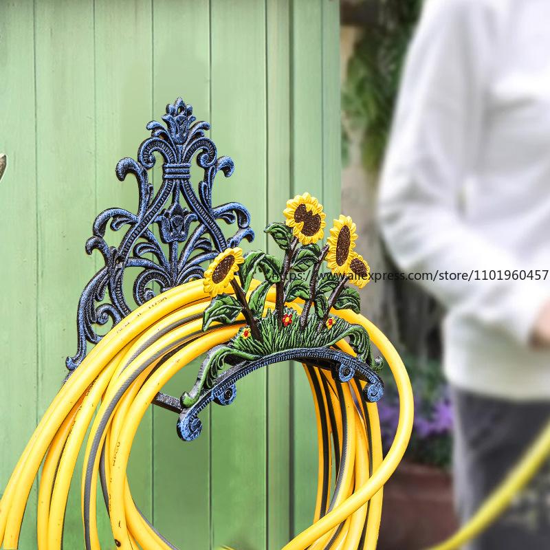 Simple Retro Cast Iron Handicraft Water Pipe Rack, European Wall Mounted Storage Rack, Garden Balcony Decoration Bracket