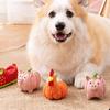 Pet Toy Latex Pig Chicken Shape Dog Teething Toy with Built-in Sound Device Relieves Boredom Separation Anxiety Chew Toy