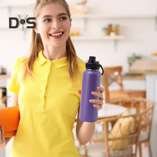 Stainless Steel Vacuum Cup 40oz Insulated Water Bottle Leak Proof Wide Mouth Thermal Flask Keep Cold Hot Beverage Tea Coffee Cup for Outdoor Sports