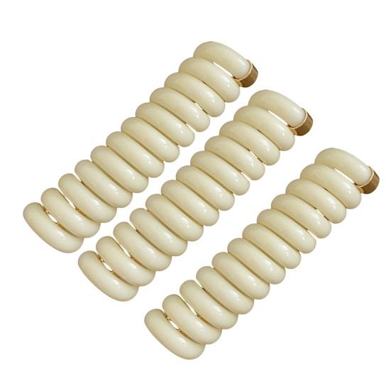 3Pcs Colorful Telephone Wire Braided Hair Bands Simple Style Solid Color Spiral Hair Ties for Long Straight Curly Hair Cute Hair Accessories