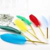 Retro Style Feather Quill Ballpoint Pen Wedding Gift Office School Supplies Kawaii Student Present Gift