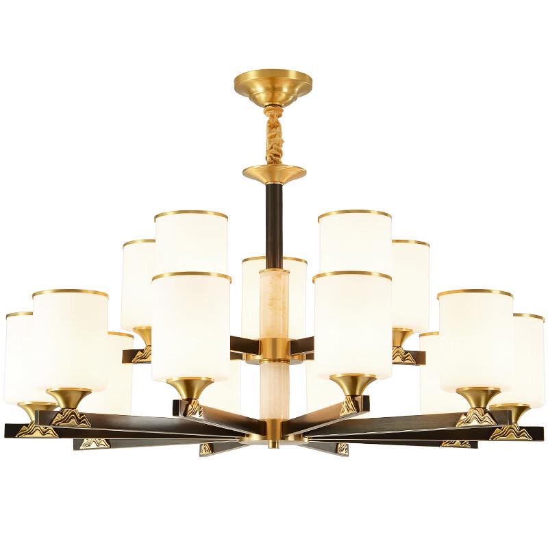 oeny Chinese Style Zen Copper 15-Head LED Pendant Light