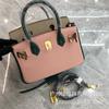 Cross-border Lychee Pattern Color Matching Platinum Bag Cowhide Women's Bag Contrasting Color Handbag Large Capacity Shoulder Crossbody Wedding Bag