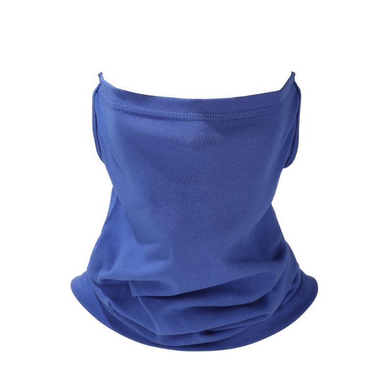 

Sunscreen Ear Mask Headscarf Men s Solid Color Cotton Neck Cover Outdoor Cycling Fishing Breathable Scarf 35 синий