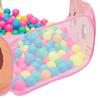 Piscină cu bile pliabilă cu desene animate girafă pentru copii, cort de joacă pentru bebeluși cu coș de baschet pentru fete băieți roz