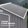 Garden Shed, Metal, 213 x 130 x 185 cm, Tool Storage, Grey