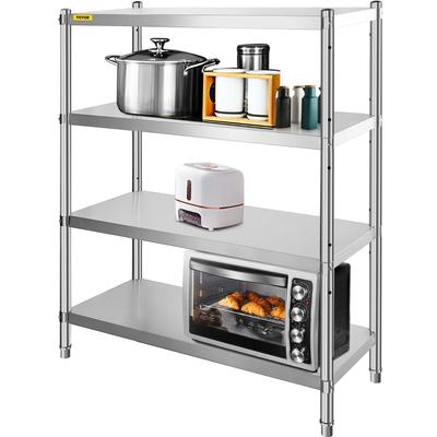 Stainless Steel Shelving, 118.9 X 47 Cm 4 Tier Adjustable Shelf Storage Unit