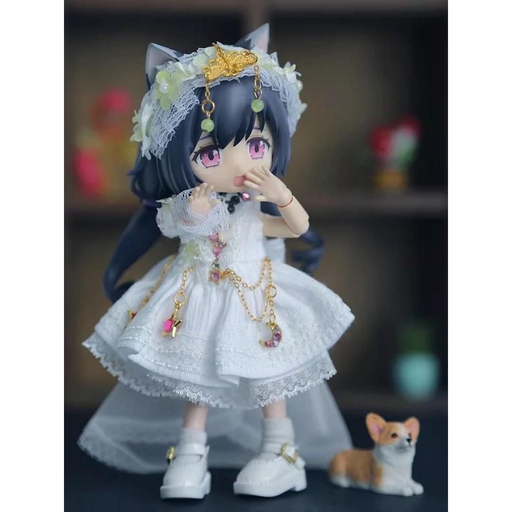 ISHR Obitsu 11 OB11 Doll Costume 11cm Body Dress Princess One-piece Lolita 5-piece Set White