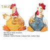 Chicken Figurine Rooster Tabletop Resin Ornament Sitting Cartoon Chicken Statue Easter Decor For Garden Home Desk Mantel Decoration