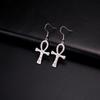 Dawapara Pictographic Symbols Ankh Cross Earrings Ancient Egyptian Symbol of Life Protection Amulet Religious Stainless Steel