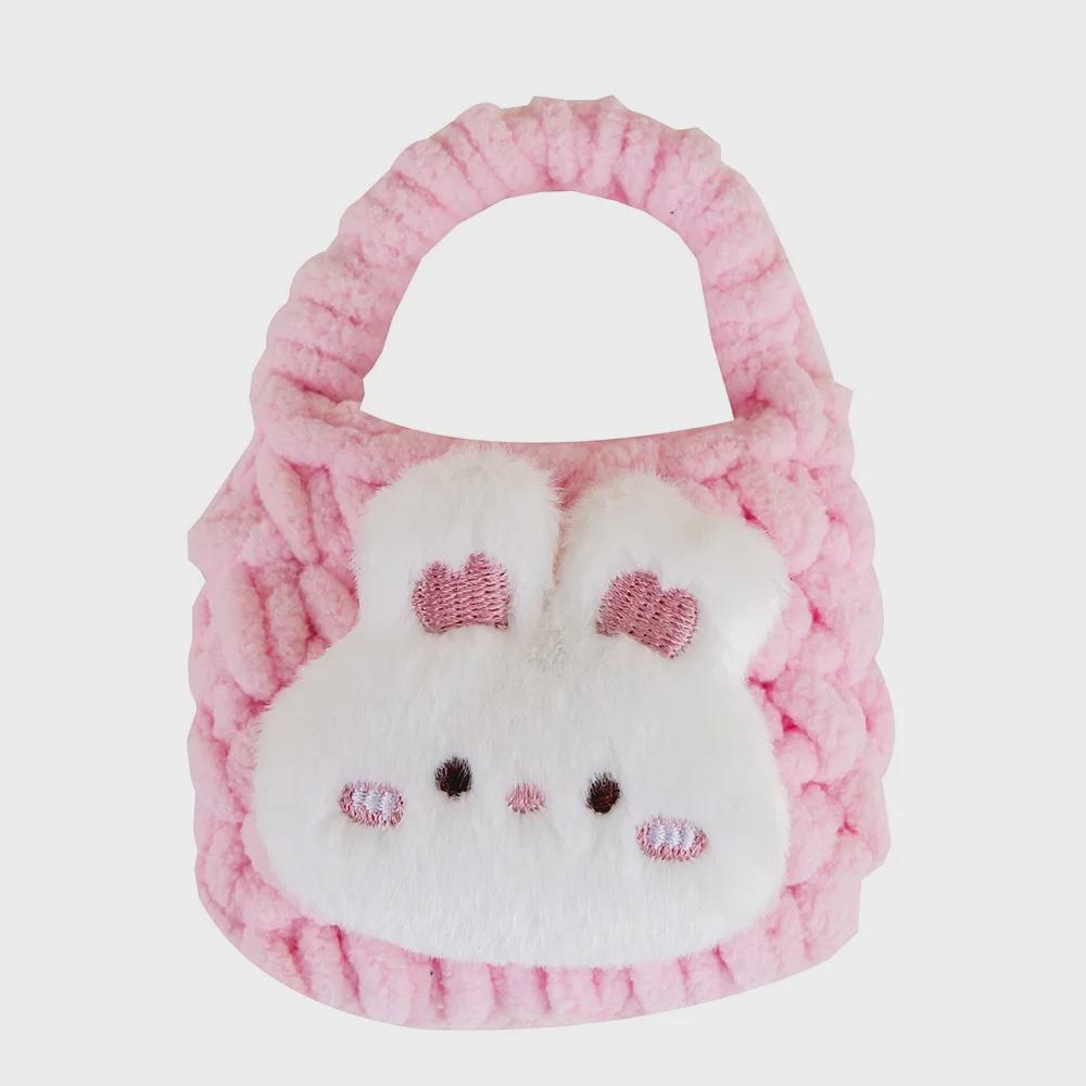 Cartoon Plush Coin Purse & Earphone Cable Storage Bag for Girls